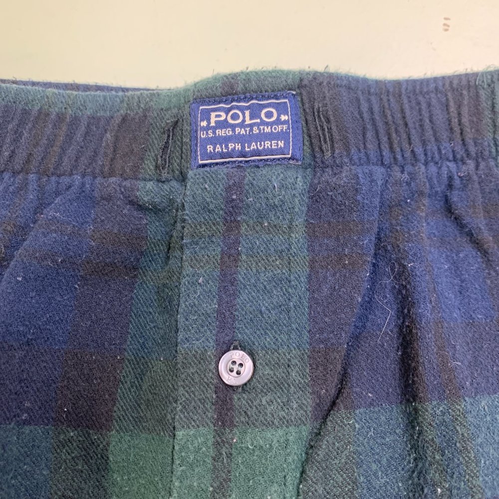 Polo Ralph Lauren Sleep Pants Plaid Green Blackwatch Elastic Waist Mens Size L - Picture 3 of 5